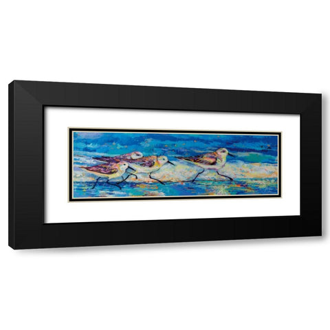 Racing Plovers Black Modern Wood Framed Art Print with Double Matting by Vertentes, Jeanette