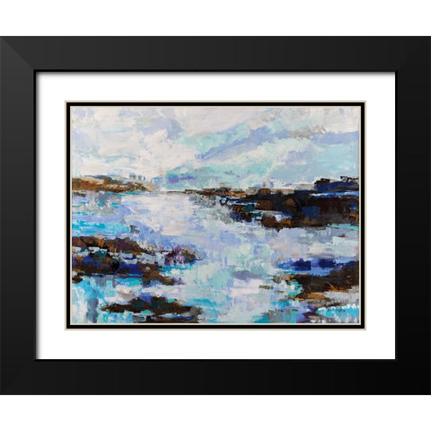 Abstract Marsh Black Modern Wood Framed Art Print with Double Matting by Vertentes, Jeanette