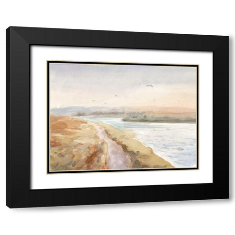 Bay Walk Black Modern Wood Framed Art Print with Double Matting by Nai, Danhui