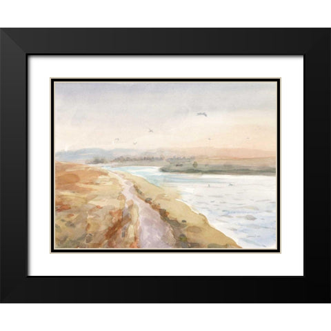 Bay Walk Black Modern Wood Framed Art Print with Double Matting by Nai, Danhui