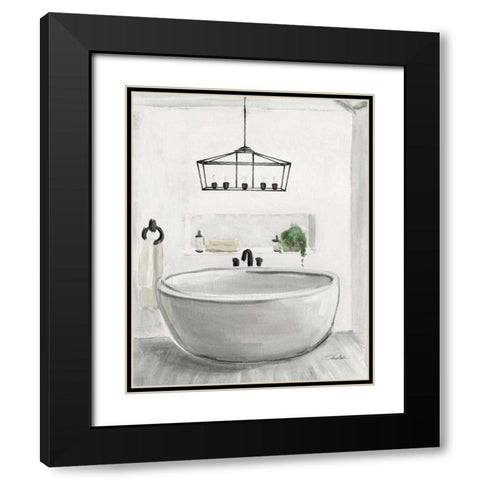 Attic Bathroom II Light Crop Black Modern Wood Framed Art Print with Double Matting by Vassileva, Silvia