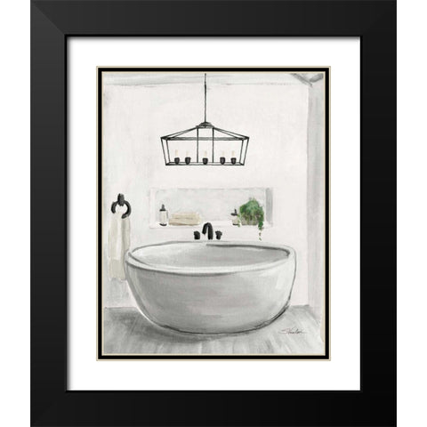 Attic Bathroom II Light Crop Black Modern Wood Framed Art Print with Double Matting by Vassileva, Silvia