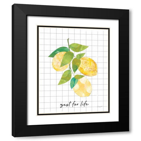 Summer Lemons Sentiment I Black Modern Wood Framed Art Print with Double Matting by Prahl, Courtney