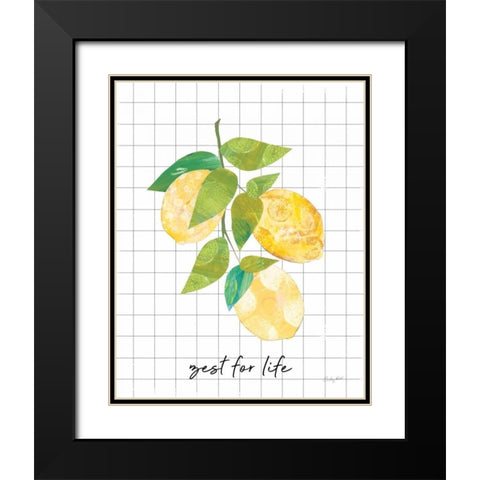 Summer Lemons Sentiment I Black Modern Wood Framed Art Print with Double Matting by Prahl, Courtney