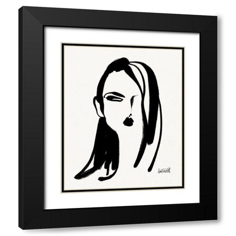 Brush Portrait VI Black Modern Wood Framed Art Print with Double Matting by Tavoletti, Anne