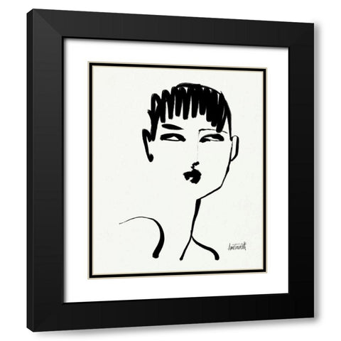 Brush Portrait VII Black Modern Wood Framed Art Print with Double Matting by Tavoletti, Anne