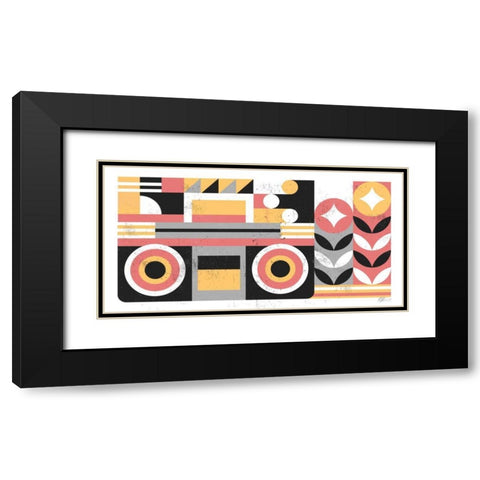 Abstract Boombox Black Modern Wood Framed Art Print with Double Matting by Paterson, Robert John
