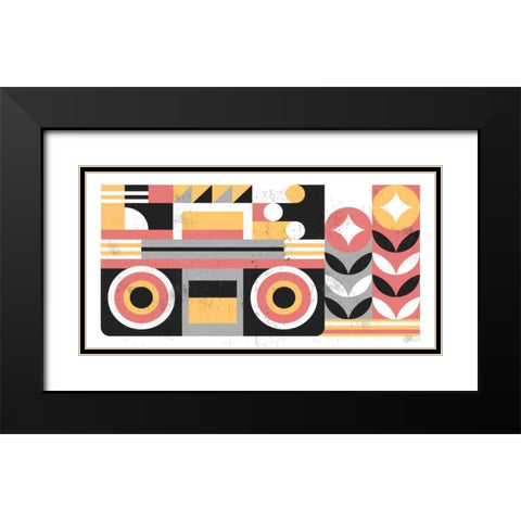 Abstract Boombox Black Modern Wood Framed Art Print with Double Matting by Paterson, Robert John