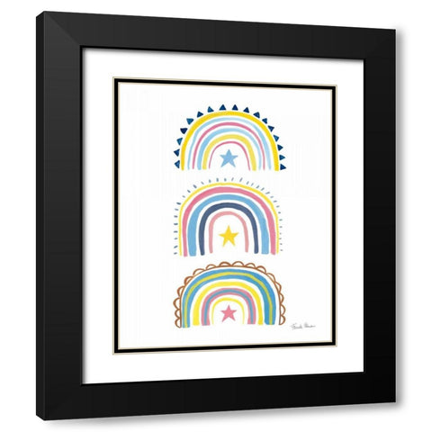 Happy Rainbow II Black Modern Wood Framed Art Print with Double Matting by Zaman, Farida
