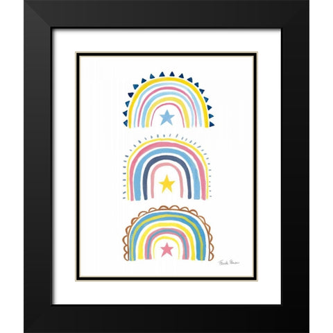 Happy Rainbow II Black Modern Wood Framed Art Print with Double Matting by Zaman, Farida