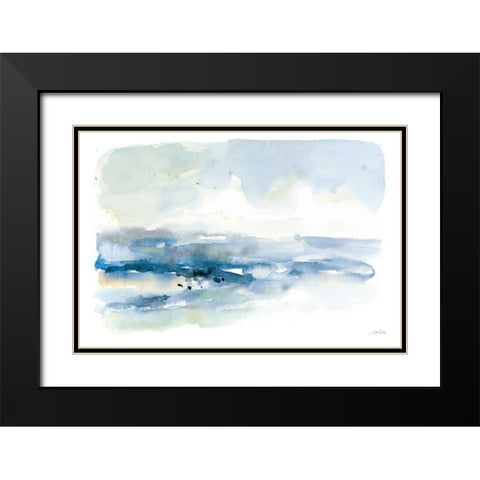 Shoreline Blues I Black Modern Wood Framed Art Print with Double Matting by Pete, Katrina