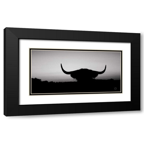 Bull Set BW Crop Black Modern Wood Framed Art Print with Double Matting by Larson, Nathan