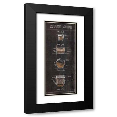 Coffee Guide Panel II Black Modern Wood Framed Art Print with Double Matting by Penner, Janelle