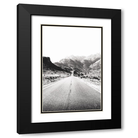 Road to Old West BW Black Modern Wood Framed Art Print with Double Matting by Larson, Nathan