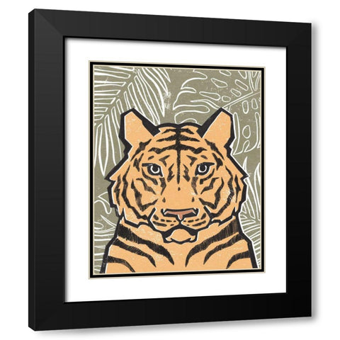 Jungle I Green Black Modern Wood Framed Art Print with Double Matting by Hershey, Moira