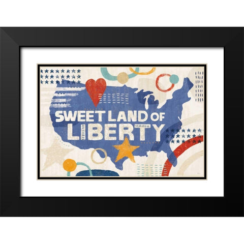 Love and Liberty I Black Modern Wood Framed Art Print with Double Matting by Charron, Veronique