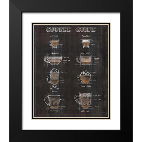 Coffee Guide II Black Modern Wood Framed Art Print with Double Matting by Penner, Janelle