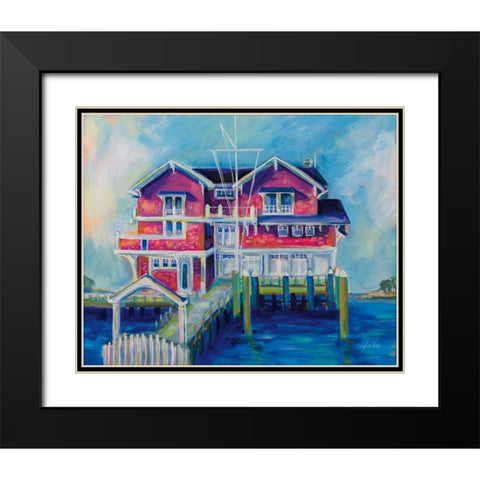 Watch Hill Yacht Club Black Modern Wood Framed Art Print with Double Matting by Vertentes, Jeanette