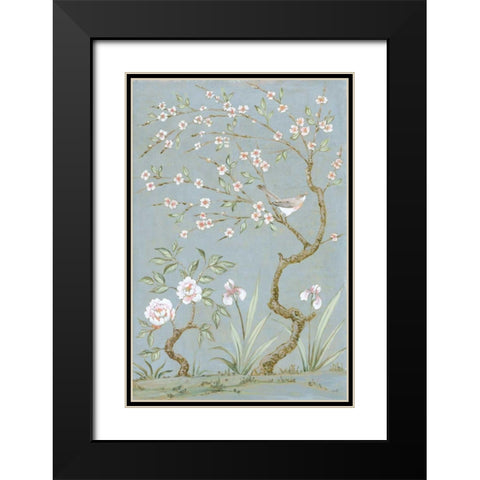 Spring Mural I Blue Black Modern Wood Framed Art Print with Double Matting by Purinton, Julia