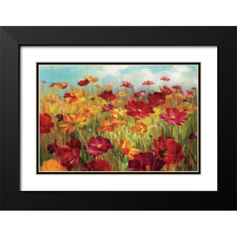 Cosmos in the Field Black Modern Wood Framed Art Print with Double Matting by Nai, Danhui