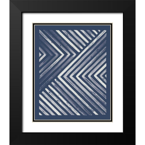 Blue Sunset I Black Modern Wood Framed Art Print with Double Matting by Marshall, Laura