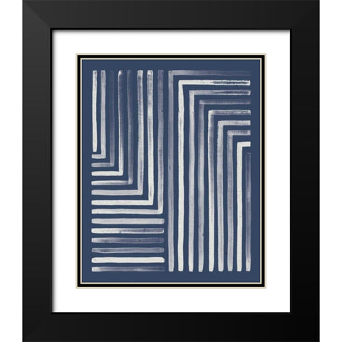 Blue Sunset III Black Modern Wood Framed Art Print with Double Matting by Marshall, Laura
