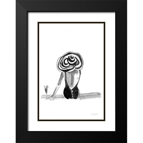 By the Pool Black Modern Wood Framed Art Print with Double Matting by Charro, Mercedes Lopez