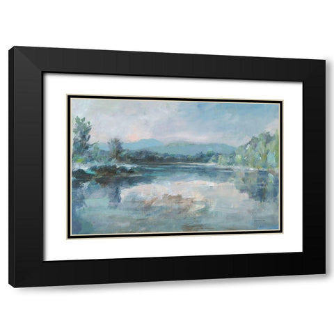 Calm Waters Black Modern Wood Framed Art Print with Double Matting by Nai, Danhui