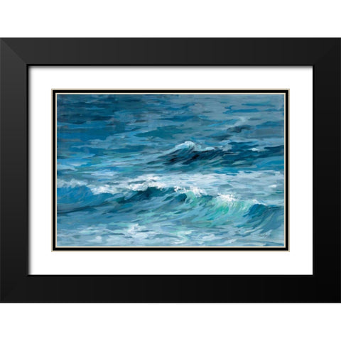 Deep Blue Sea Black Modern Wood Framed Art Print with Double Matting by Vassileva, Silvia