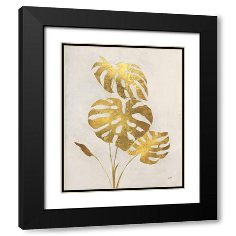 Gilded Palm Botanical I Black Modern Wood Framed Art Print with Double Matting by Purinton, Julia