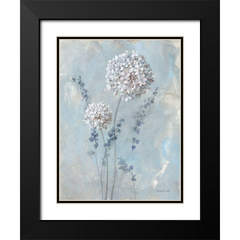 Airy Blooms I Black Modern Wood Framed Art Print with Double Matting by Nai, Danhui