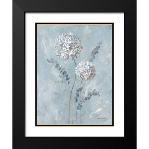 Airy Blooms II Black Modern Wood Framed Art Print with Double Matting by Nai, Danhui