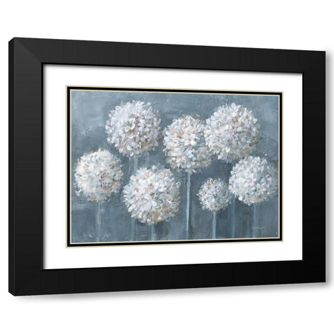 Simple Agapanthus Black Modern Wood Framed Art Print with Double Matting by Nai, Danhui