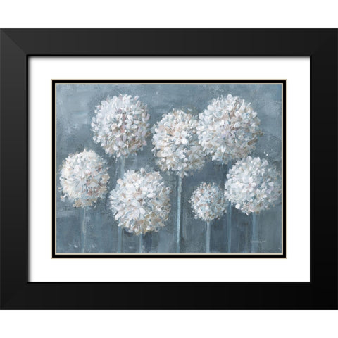 Simple Agapanthus Black Modern Wood Framed Art Print with Double Matting by Nai, Danhui