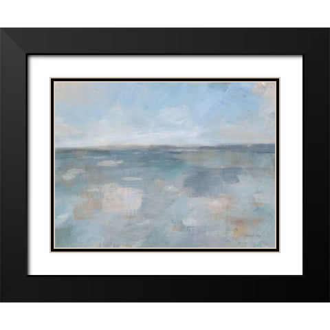 Simply by the Sea Black Modern Wood Framed Art Print with Double Matting by Nai, Danhui