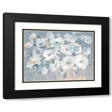 Breezy Garden Black Modern Wood Framed Art Print with Double Matting by Nai, Danhui