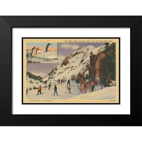 Skiing II Black Modern Wood Framed Art Print with Double Matting by Wild Apple Portfolio