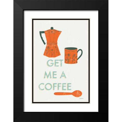 Retro Kitchen Coffee I Black Modern Wood Framed Art Print with Double Matting by Thorns, Becky