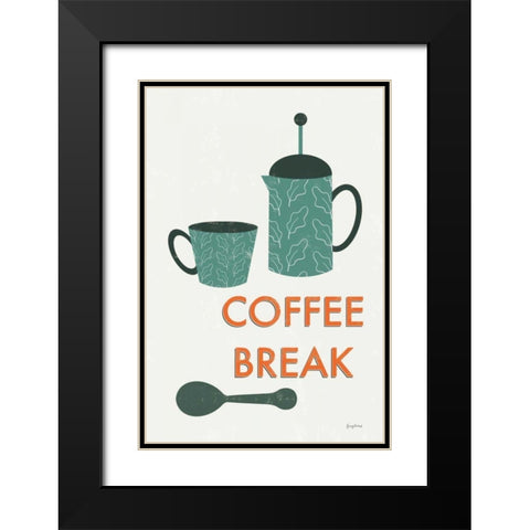 Retro Kitchen Coffee II Black Modern Wood Framed Art Print with Double Matting by Thorns, Becky