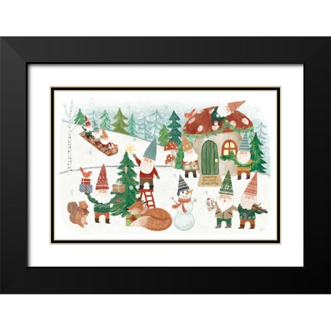 Woodland Gnomes V Black Modern Wood Framed Art Print with Double Matting by Urban, Mary