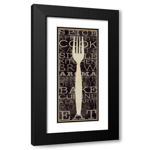 Kitchen Words I Black Modern Wood Framed Art Print with Double Matting by Pela Studio