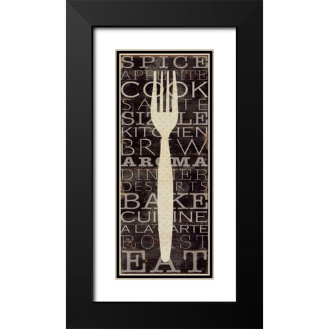 Kitchen Words I Black Modern Wood Framed Art Print with Double Matting by Pela Studio