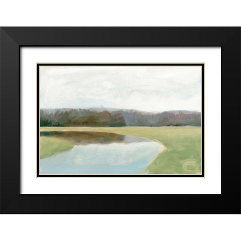 Interior Lake II Black Modern Wood Framed Art Print with Double Matting by Wiens, James