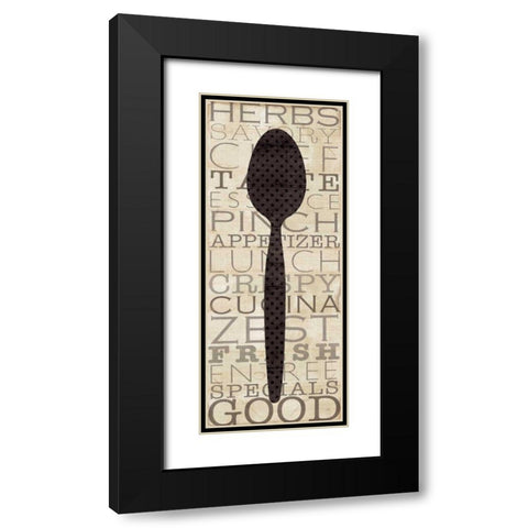 Kitchen Words II Black Modern Wood Framed Art Print with Double Matting by Pela Studio