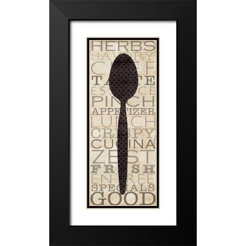 Kitchen Words II Black Modern Wood Framed Art Print with Double Matting by Pela Studio