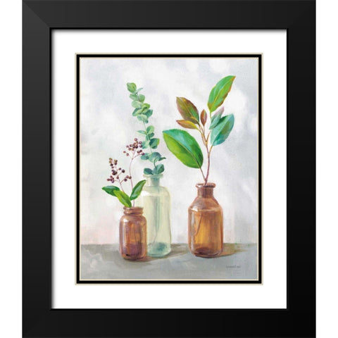 Natural Riches III Clear Vase Black Modern Wood Framed Art Print with Double Matting by Nai, Danhui