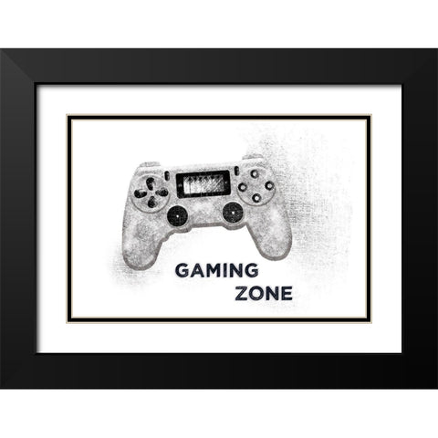 Garage Gaming Zone Black Modern Wood Framed Art Print with Double Matting by Wild Apple Portfolio