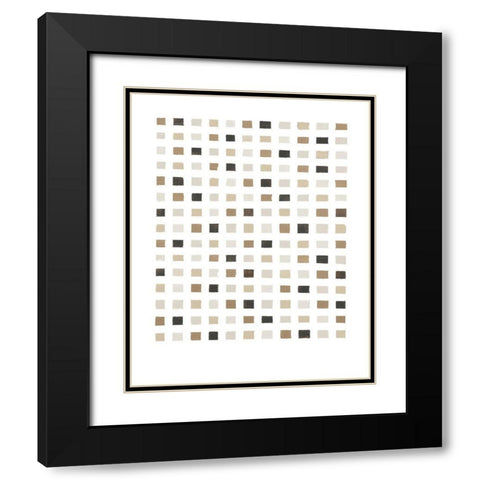 Gridwork in Grays Black Modern Wood Framed Art Print with Double Matting by Wild Apple Portfolio