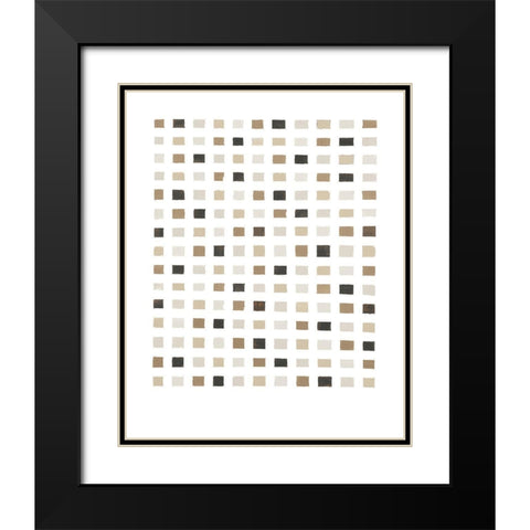 Gridwork in Grays Black Modern Wood Framed Art Print with Double Matting by Wild Apple Portfolio