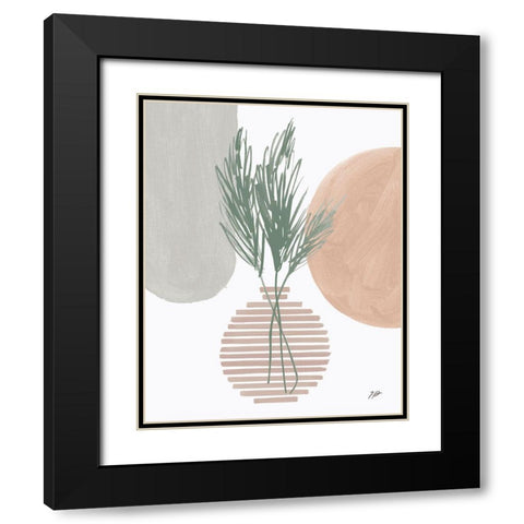 Green Pampas Still Life Neutral Black Modern Wood Framed Art Print with Double Matting by Panganiban, Karyn
